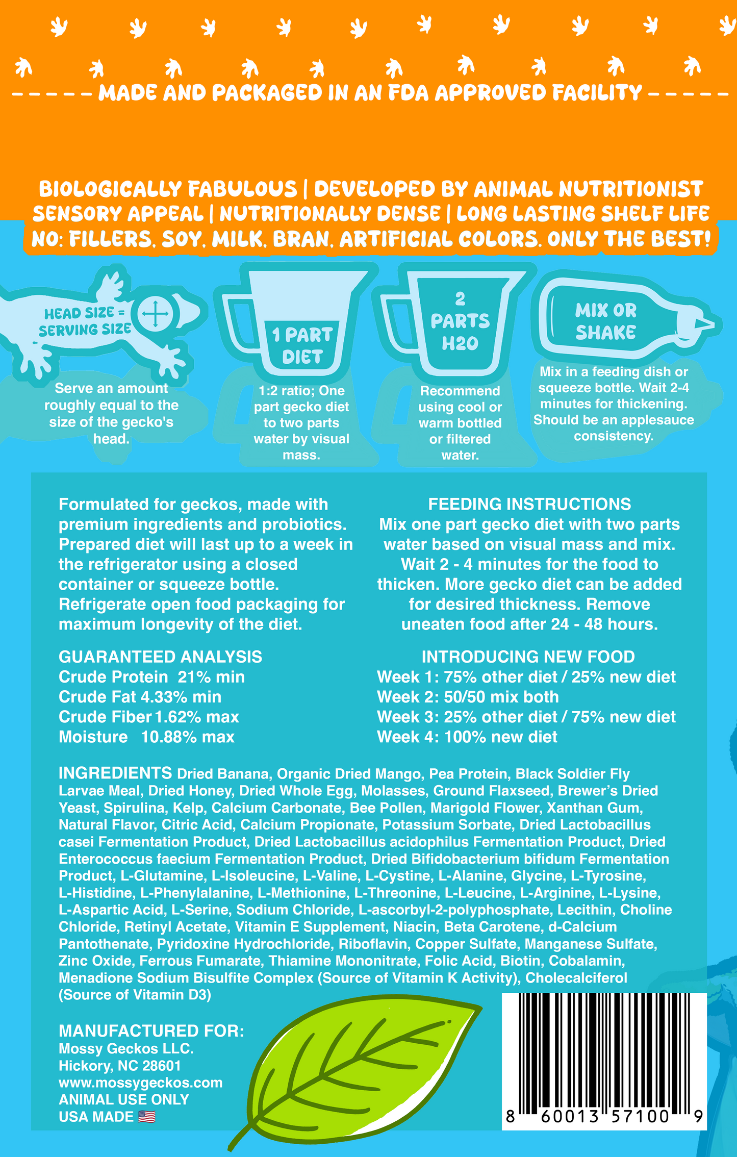 4 Pack of Gecko Diets