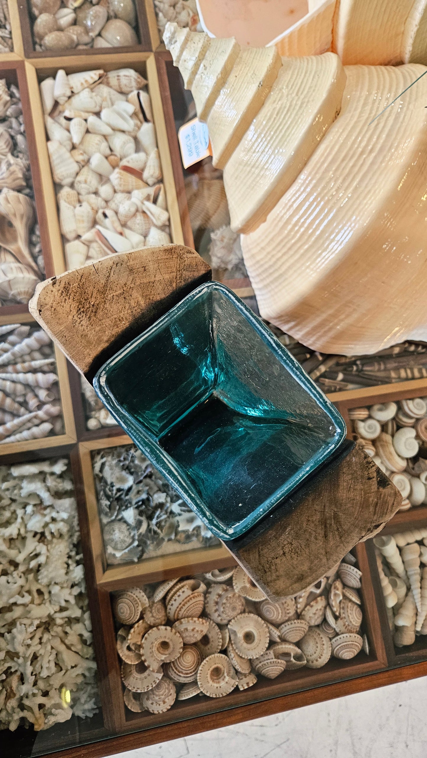 Tree Slice Glass Poured Molten Vase