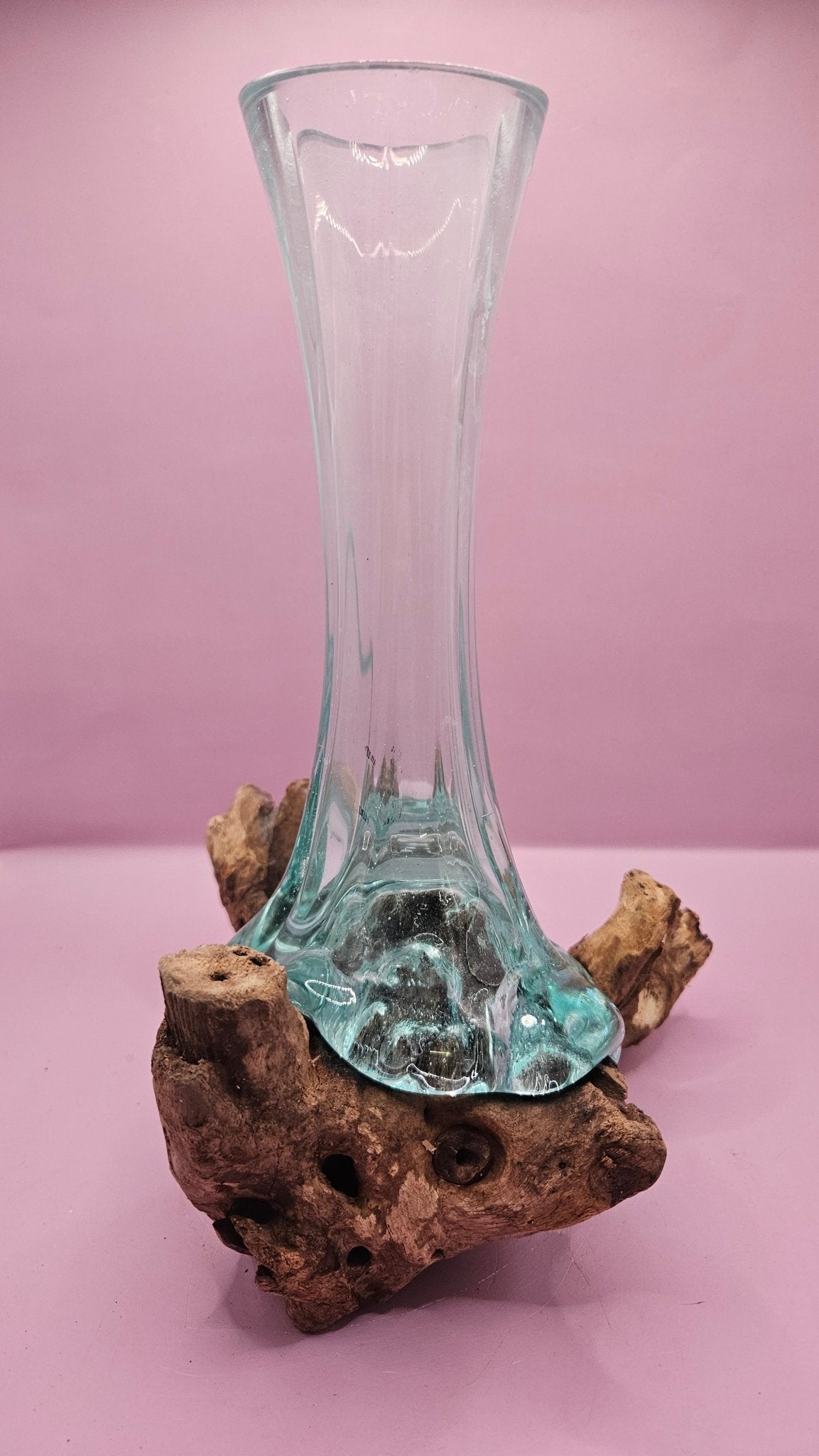 Teak Wood Root and Molten Glass Vase- Driftwood